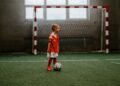 a boy playing football