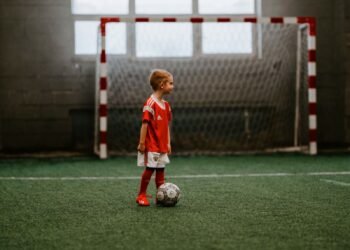 a boy playing football
