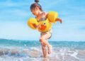 a girl in a beach
