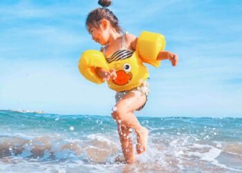 a girl in a beach