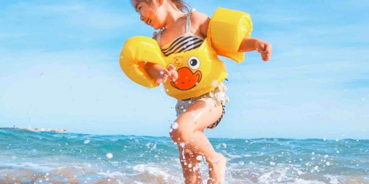 a girl in a beach